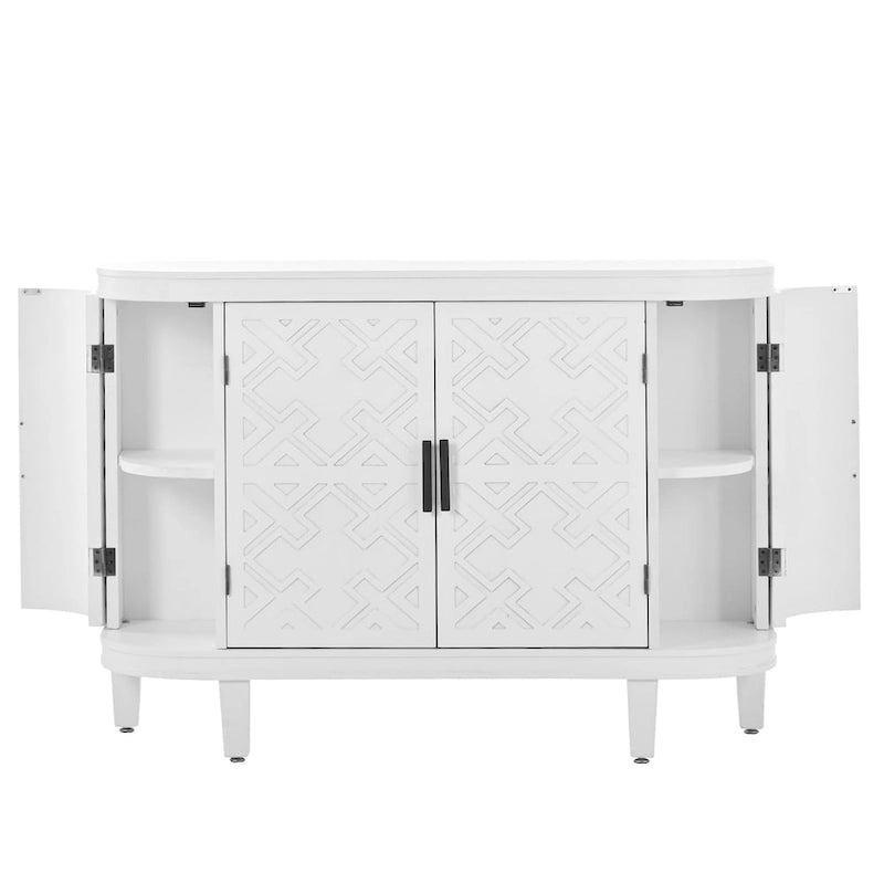 Meuble de rangement d'appoint, buffet en bois avec portes à motif ancien pour couloir, entrée, salon, chambre