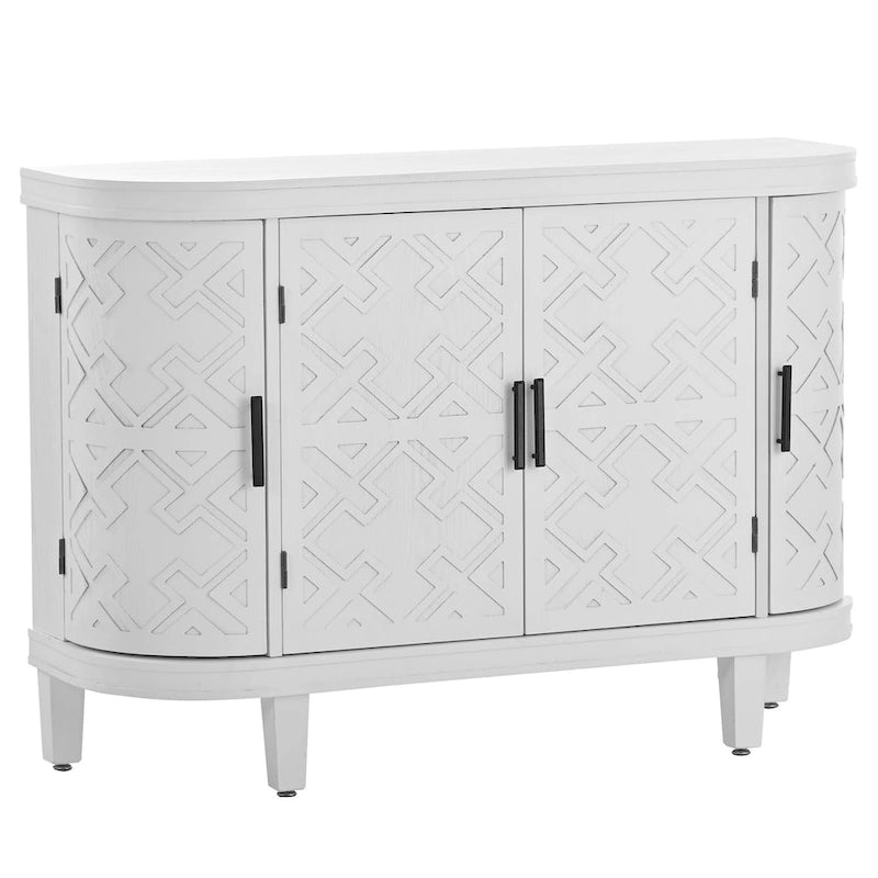 Meuble de rangement d'appoint, buffet en bois avec portes à motif ancien pour couloir, entrée, salon, chambre