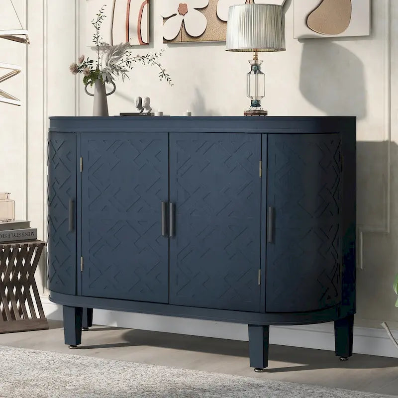 Meuble de rangement d'appoint, buffet en bois avec portes à motif ancien pour couloir, entrée, salon, chambre