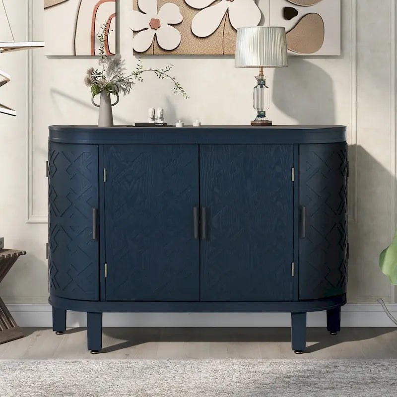 Meuble de rangement d'appoint, buffet en bois avec portes à motif ancien pour couloir, entrée, salon, chambre