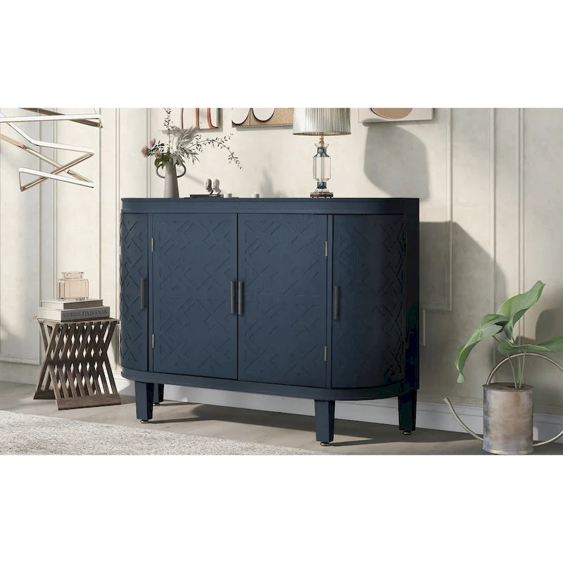 Meuble de rangement d'appoint, buffet en bois avec portes à motif ancien pour couloir, entrée, salon, chambre