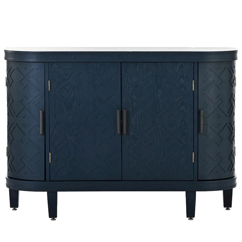Meuble de rangement d'appoint, buffet en bois avec portes à motif ancien pour couloir, entrée, salon, chambre