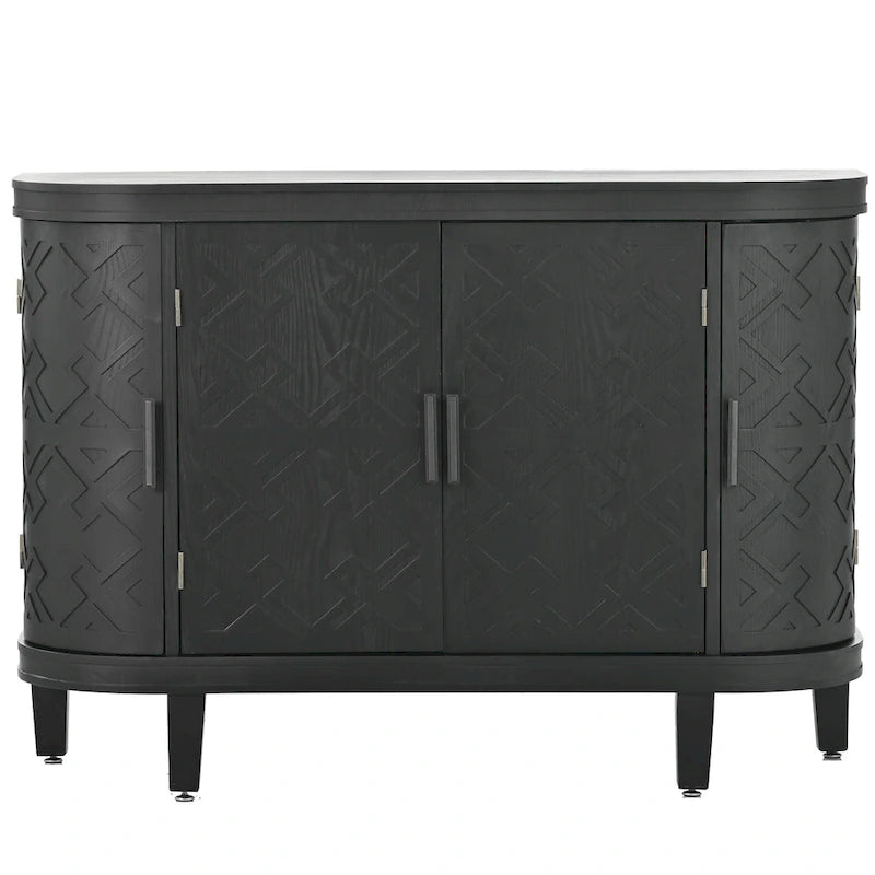 Meuble de rangement d'appoint, buffet en bois avec portes à motif ancien pour couloir, entrée, salon, chambre