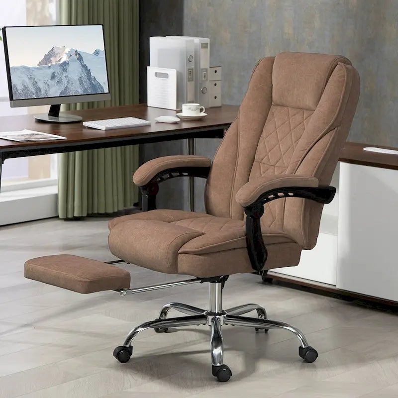 Chaise de bureau de massage avec 6 points de vibration, fauteuil d'ordinateur inclinable chauffant, chaise de bureau pivotante