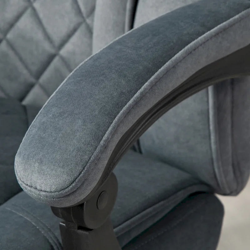 Chaise de bureau de massage avec 6 points de vibration, fauteuil d'ordinateur inclinable chauffant, chaise de bureau pivotante