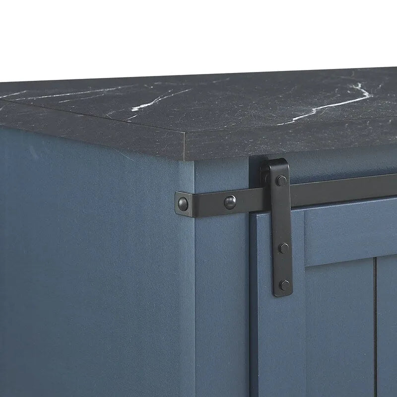 Meuble de bar rustique de 47 pouces avec porte coulissante de style grange